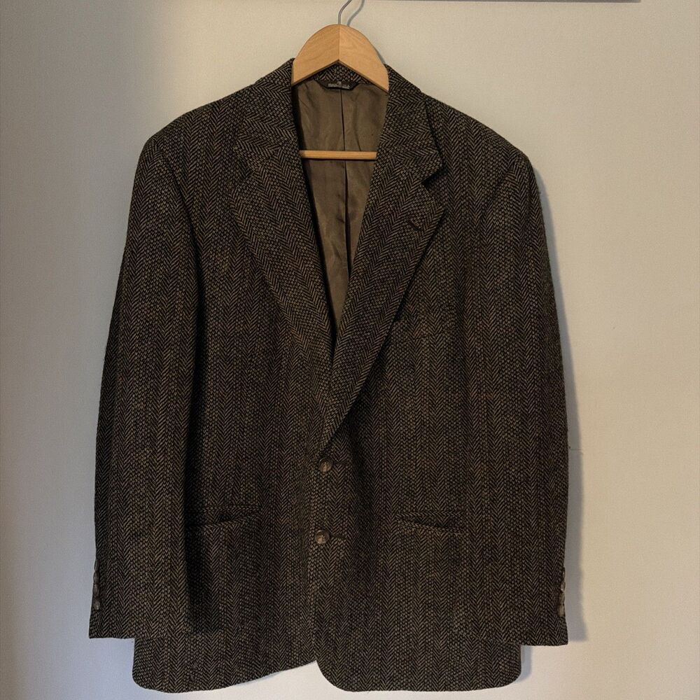 Vintage Polo University Club Ralph Lauren Blazer Wool Herringbone Jacket 40R